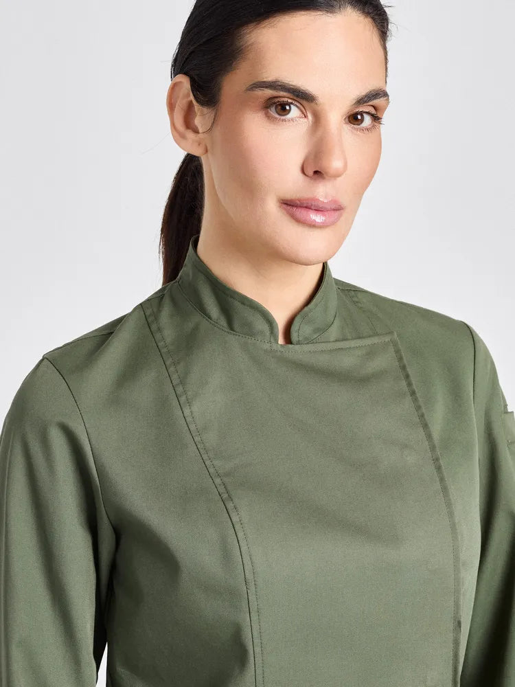 Kochjacke Rimini-Bene Lady Classic mit Ärmeltasche – olive – Farbcode 6017 – Bild 5