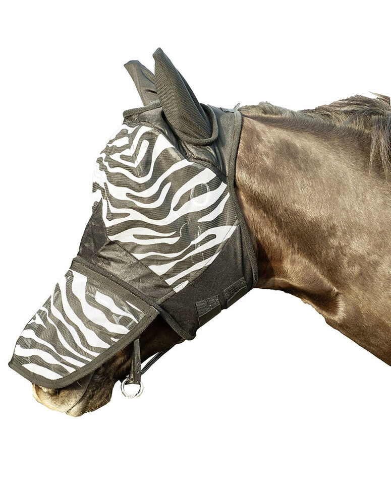 Fliegenschutzmaske Zebra – mit Nüsternschutz – Bild 1