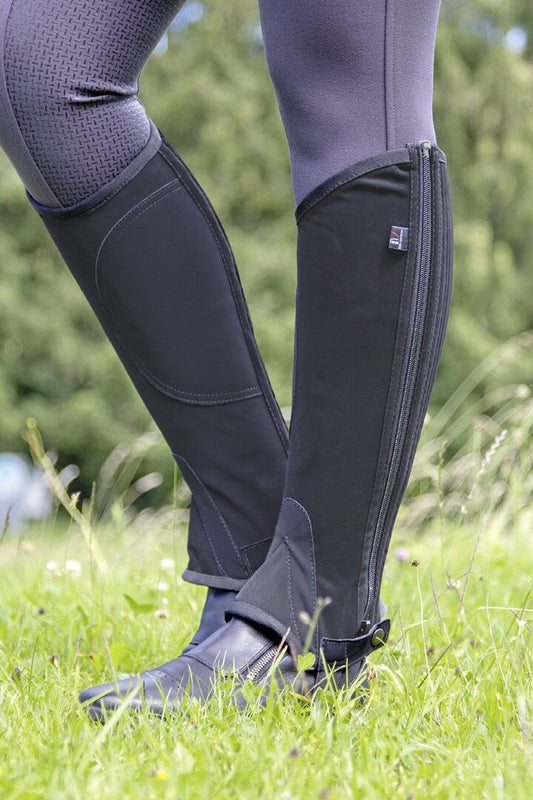 Reitletten aus Nubukimitat mit Elastikeinsatz 6202 – Druckknopfsicherung – Bild 2