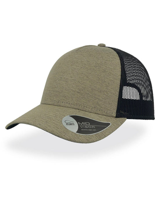 Trucker Caps Rapper Melange Khaki bestickbar und bedruckbar – LA1970