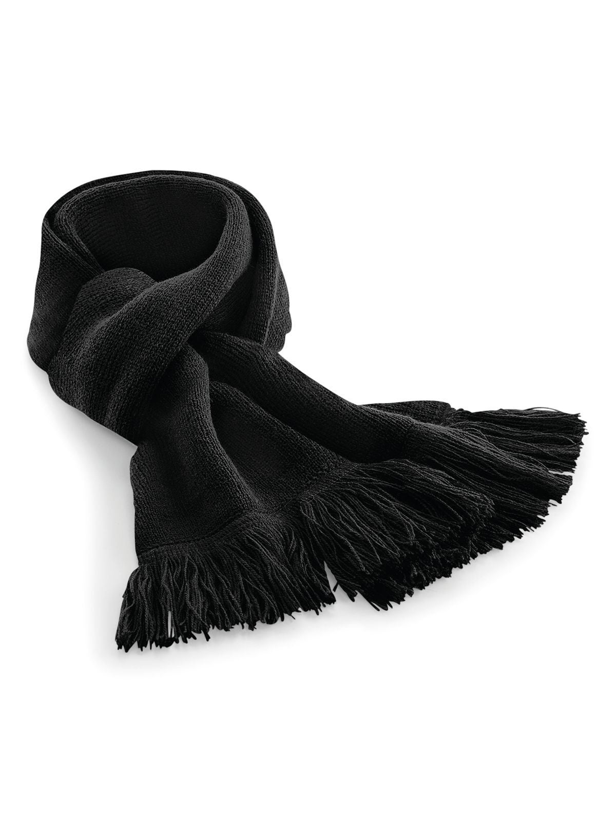 Classic Knitted Scarf Herren Schal / Handschuhe – Beechfield – Farbe Schwarz – individuell veredelbar
