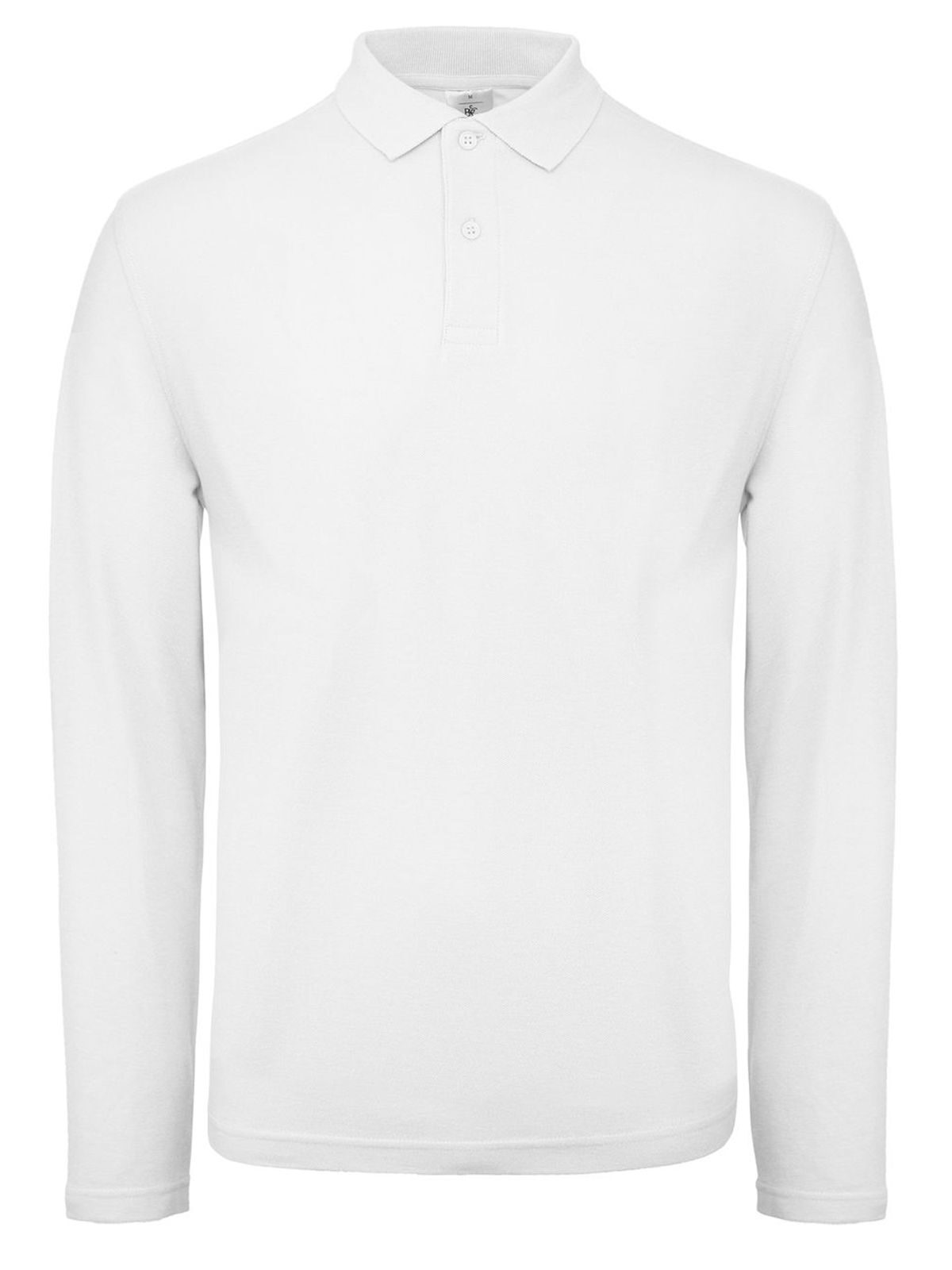 ID.001 LSL Herren Poloshirt – B&C – Farbe Weiß – individuell veredelbar
