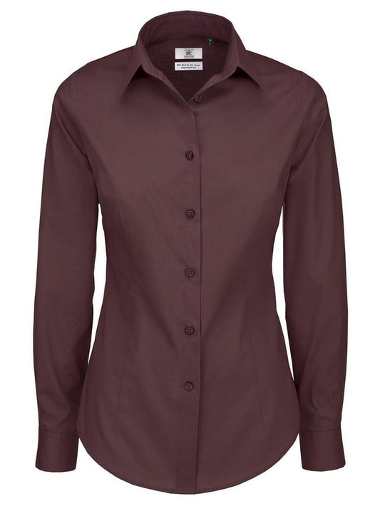 Black Tie LSL Damen Hemd / Bluse – B&C – Farbe luxurious red – individuell veredelbar
