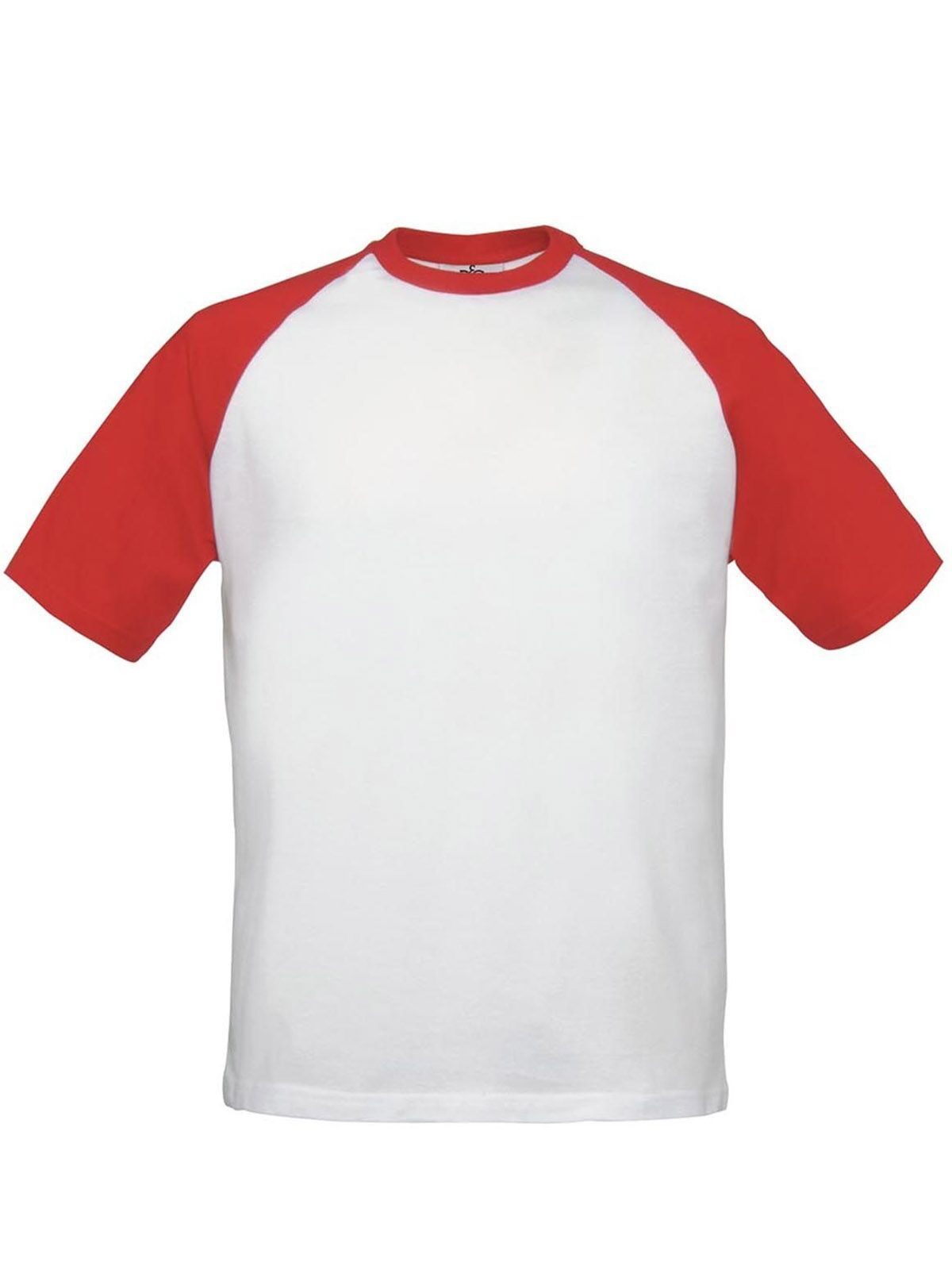 Base-Ball T-Shirt – B&C – Farbe white/red – individuell veredelbar