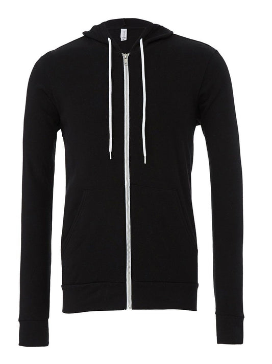 Unisex Sponge Fleece Full-Zip Hoodie Herren Sweatshirt / Hoodie – Bella+Canvas – Farbe Schwarz – individuell veredelbar