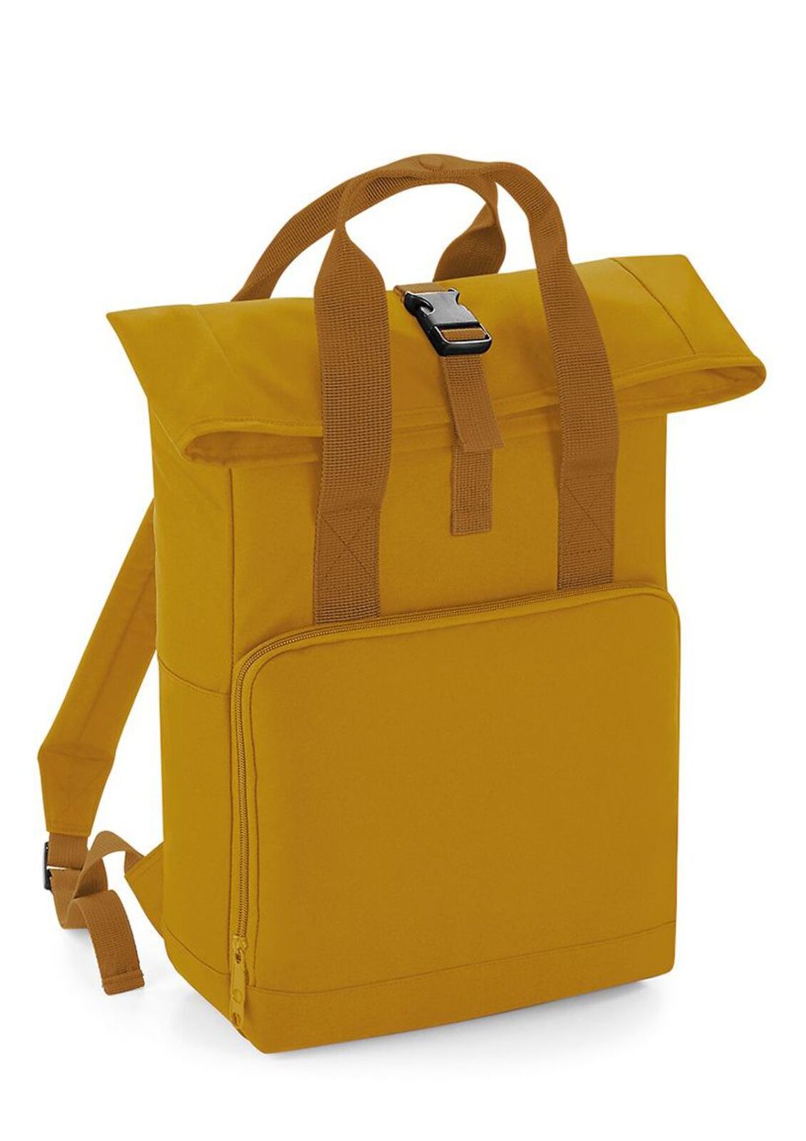 Recycled Twin Handle Roll-Top Backpack Herren Tasche / Rucksack – Bag Base – Farbe Senf – individuell veredelbar