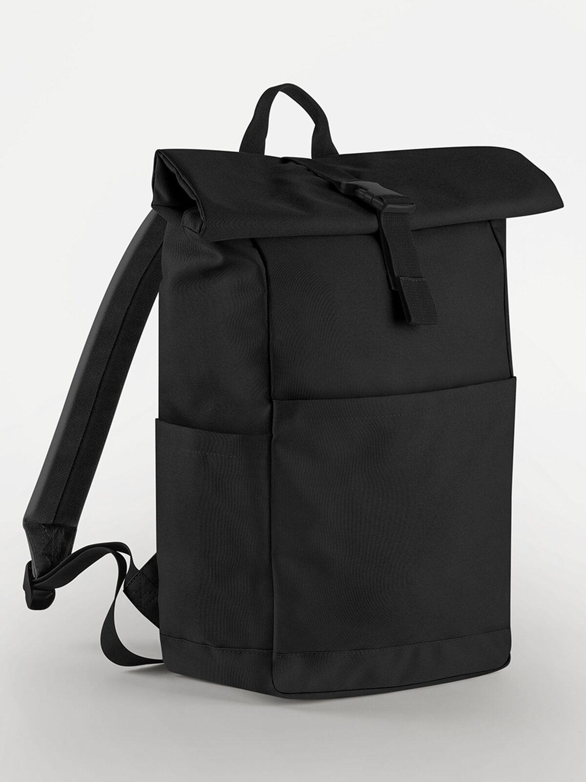 Premium Recycled Roll Top Backpack Herren Tasche / Rucksack – Bag Base – Farbe Schwarz – individuell veredelbar