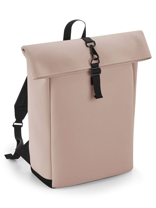 Matte PU Roll-Top Backpack Herren Tasche / Rucksack – Bag Base – Farbe nude pink – individuell veredelbar
