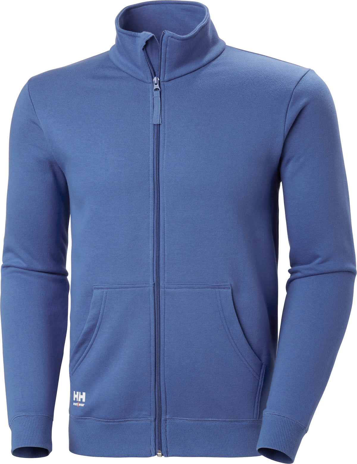Sweatjacke Classic 79326 mit Stehkragen – Steinblau