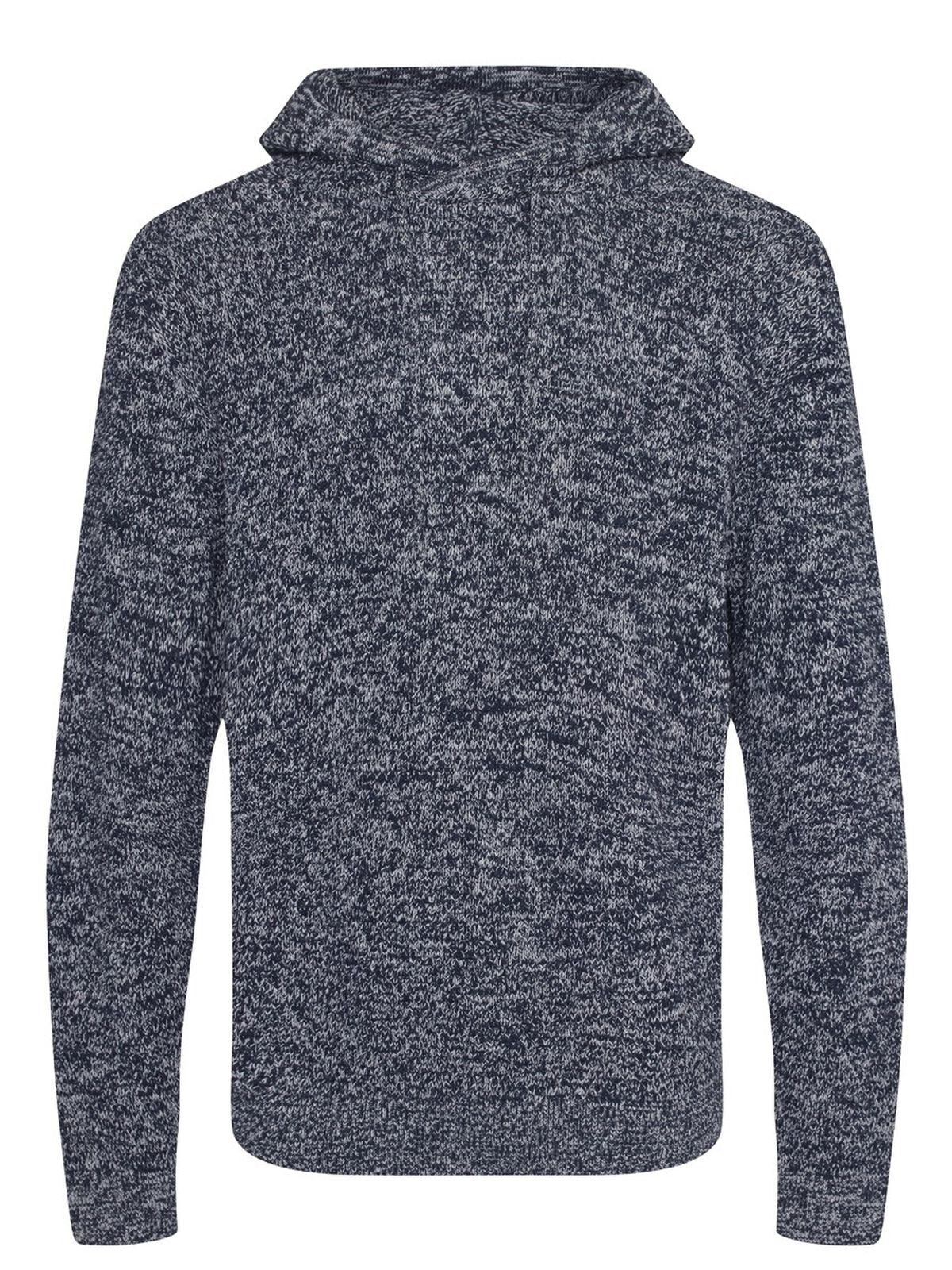 Iguazu Knitted Hoody Strick / Weste – Ecologie by AWDis – Farbe navy/heather grey – individuell veredelbar