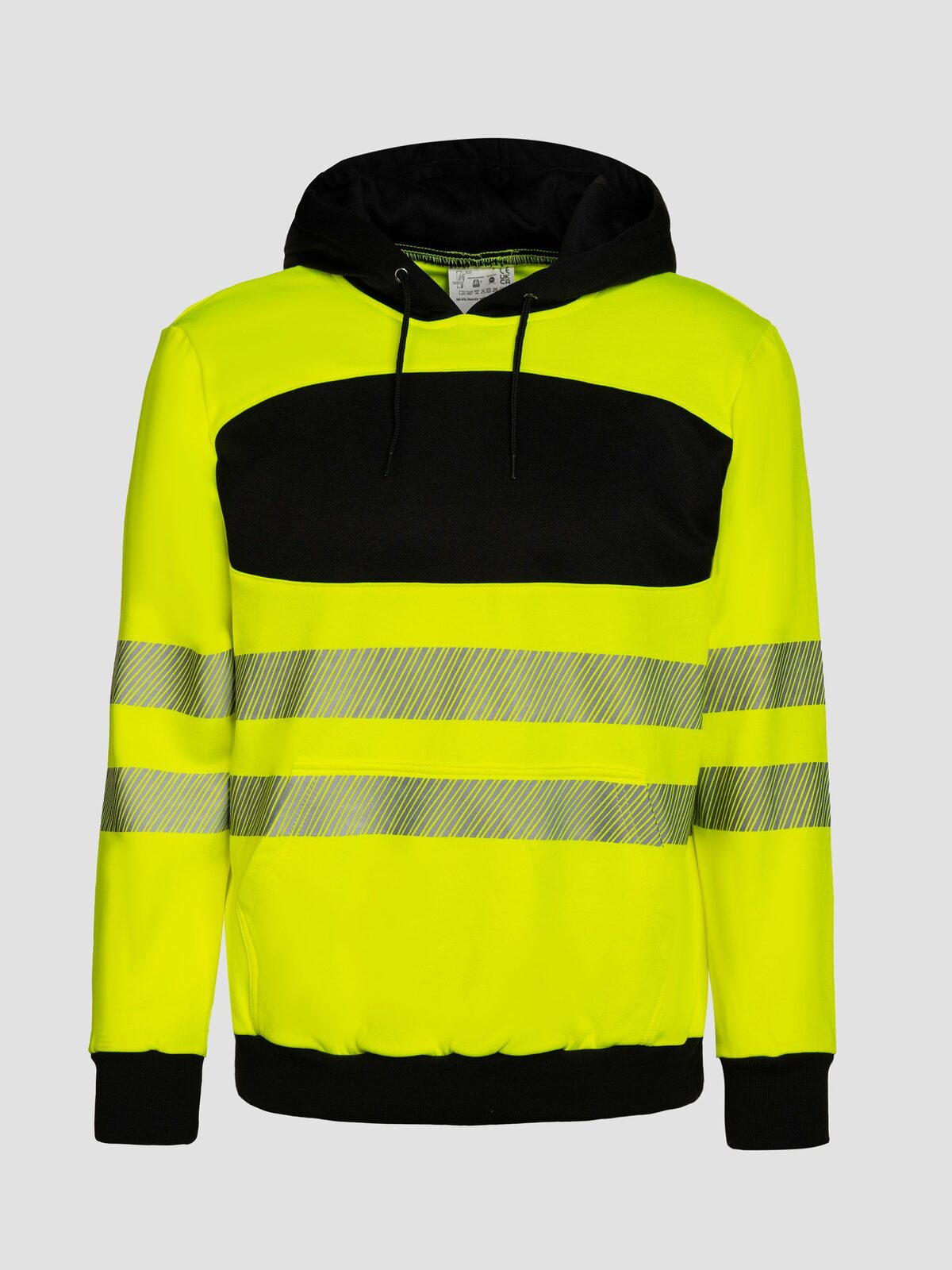 Hi-viz Hoody Herren Sweatshirt / Hoodie – Korntex – Farbe Yellow/Black – individuell veredelbar