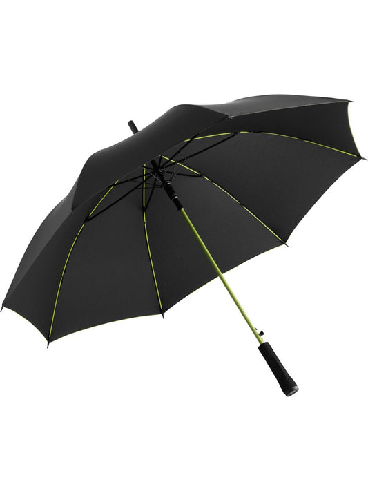 Ombrello Bastone con asta colorata Herren Regenschirm – FAre – Farbe Black-Lime – individuell veredelbar
