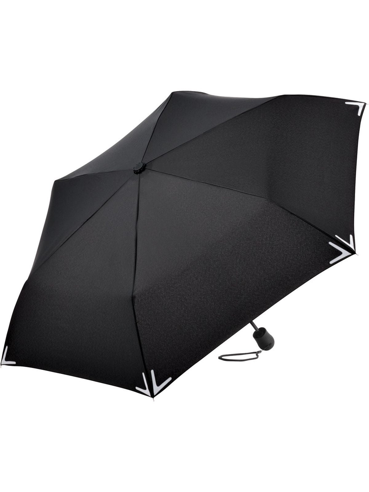 Mini umbrella Safebrella® LED light Regenschirm – FAre – Farbe Schwarz – individuell veredelbar