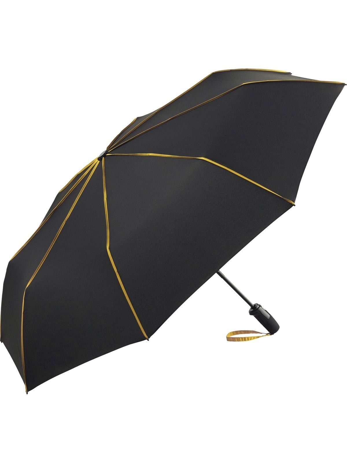 AOC Oversize Mini Umbrella ®-Seam Regenschirm – FAre – Farbe Black-Yellow – individuell veredelbar