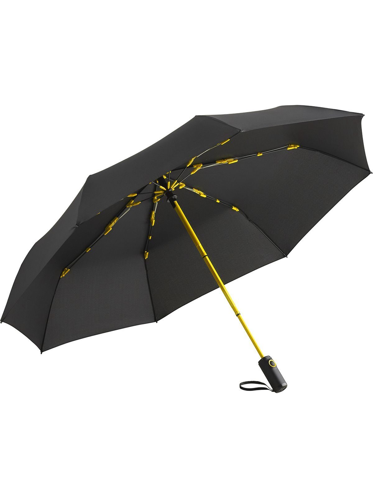 Oversize Mini Umbrella -AOC Colorline Regenschirm – FAre – Farbe Black-Yellow – individuell veredelbar
