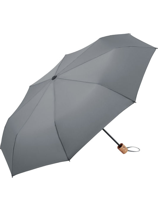 Mini Umbrella ÖkoBrella Shopping Regenschirm – FAre – Farbe Grey ws – individuell veredelbar