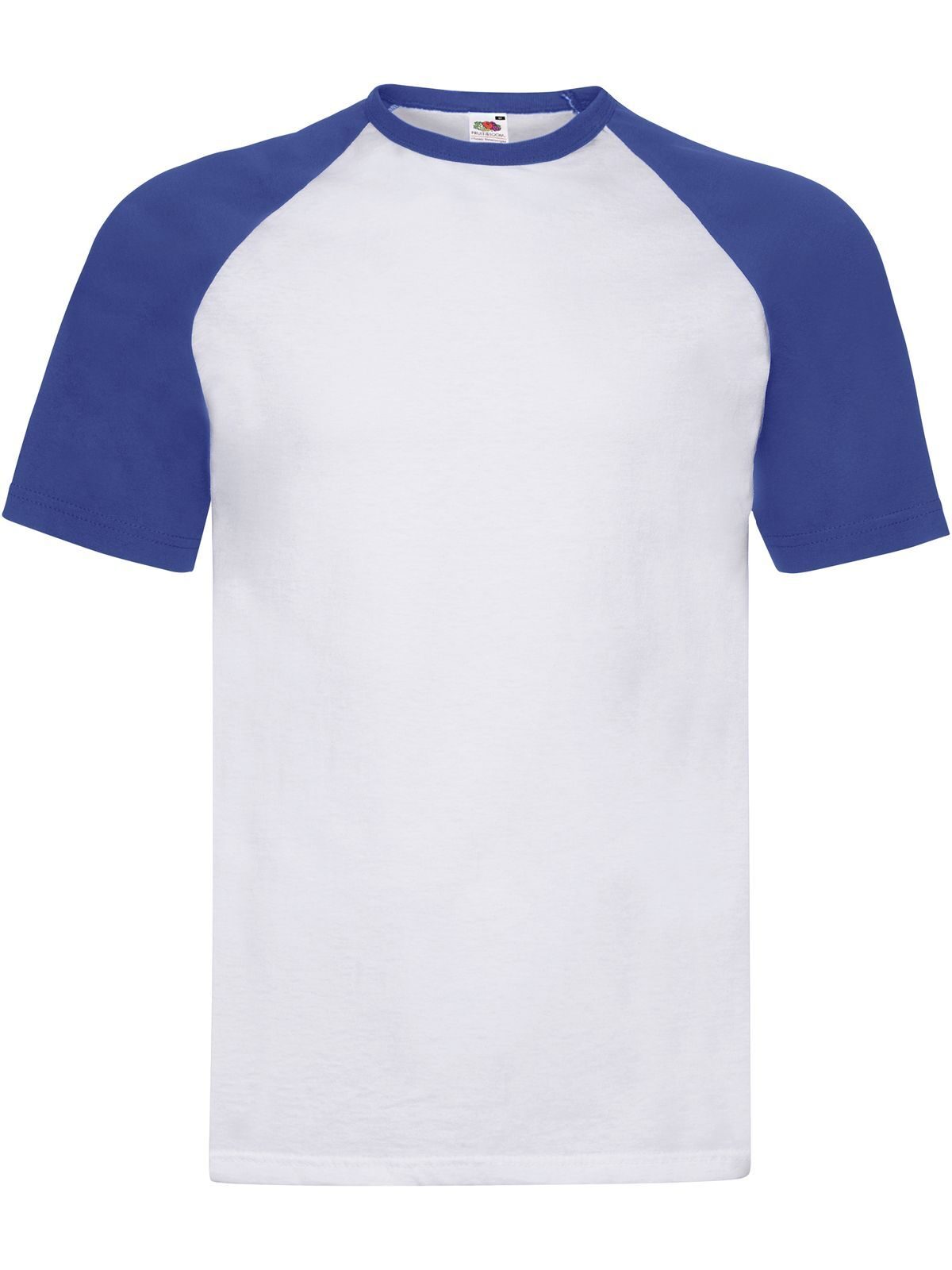 Valueweight Short Sleeve Baseball T T-Shirt – Fruit of the Loom – Farbe white-royal blue – individuell veredelbar
