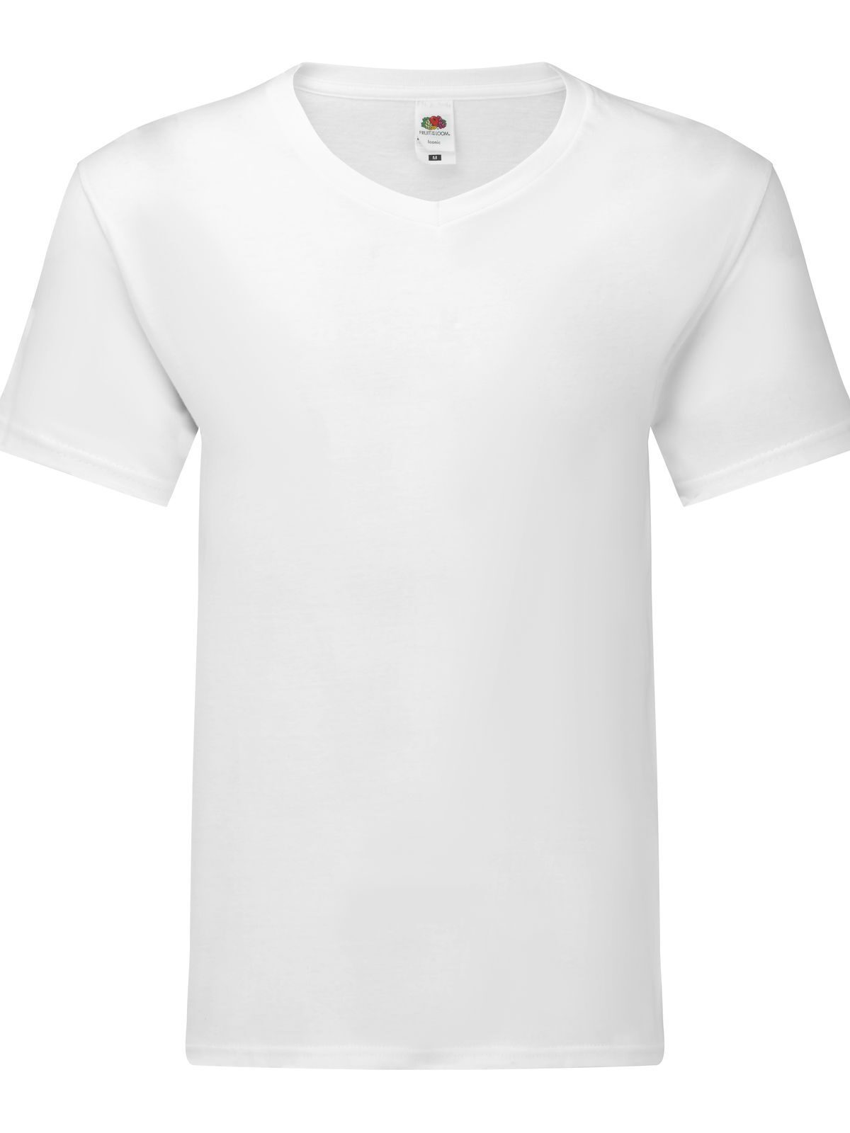 Iconic 150 V-Neck T T-Shirt – Fruit of the Loom – Farbe Weiß – individuell veredelbar