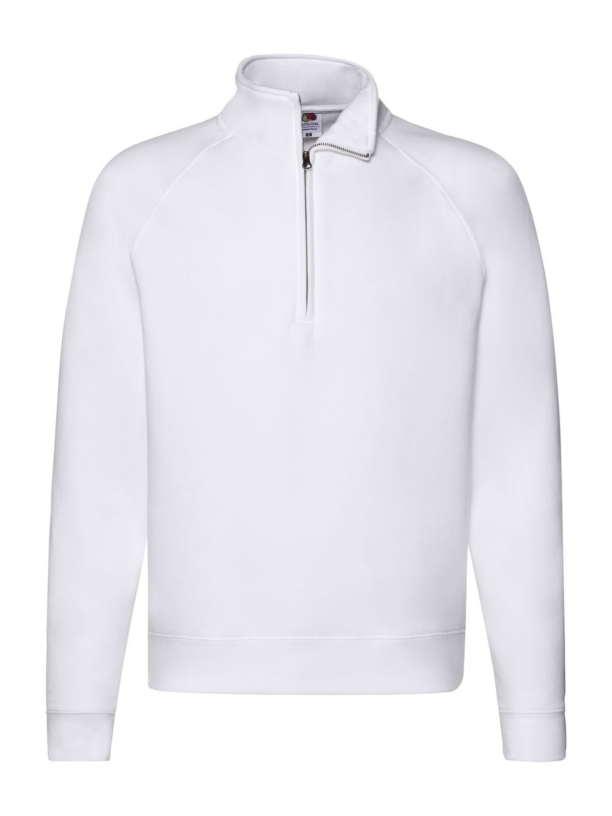 Premium Zip Neck Sweat Herren Sweatshirt / Hoodie – Fruit of the Loom – Farbe Weiß – individuell veredelbar