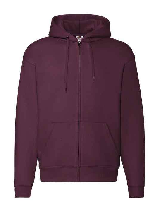 Premium Hooded Sweat Jacket Herren Sweatshirt / Hoodie – Fruit of the Loom – Farbe Burgundy – individuell veredelbar
