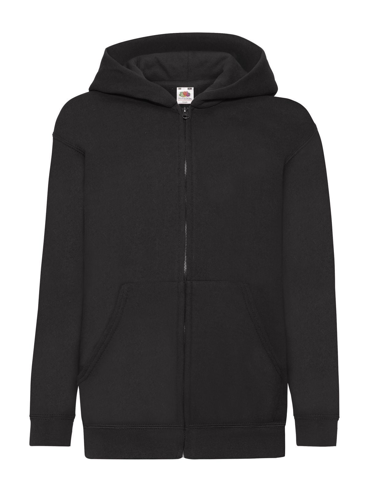 Classic Hooded Sweat Jacket Kinder Sweatshirt / Hoodie – Fruit of the Loom – Farbe Schwarz – individuell veredelbar