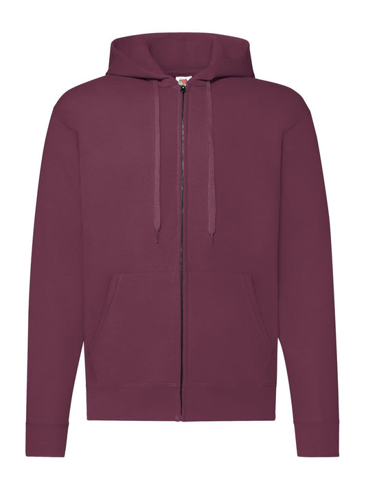 Classic Hooded Sweat Jacket Herren Sweatshirt / Hoodie – Fruit of the Loom – Farbe Burgundy – individuell veredelbar