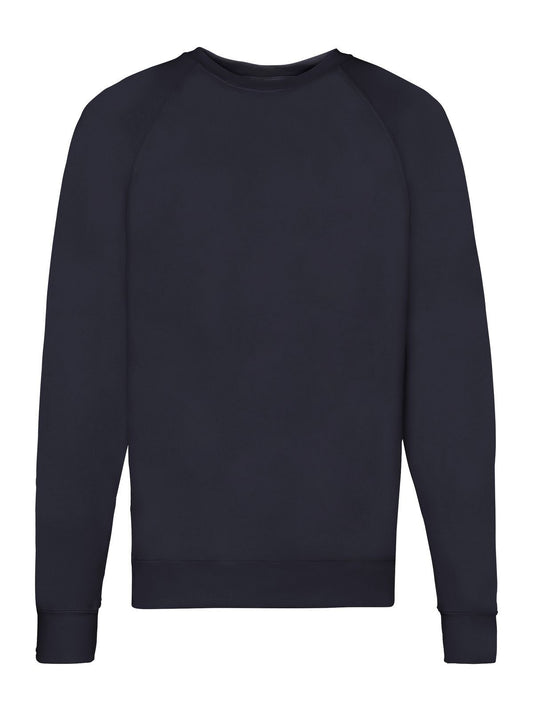 Lightweight Raglan Sweat Sweatshirt / Hoodie – Fruit of the Loom – Farbe deep navy – individuell veredelbar