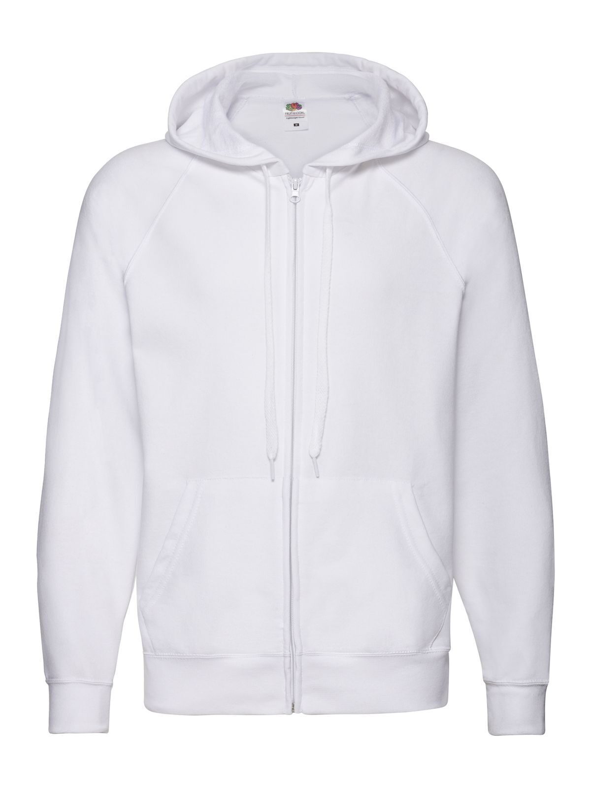 Lightweight Hooded Sweat Jacket Sweatshirt / Hoodie – Fruit of the Loom – Farbe Weiß – individuell veredelbar