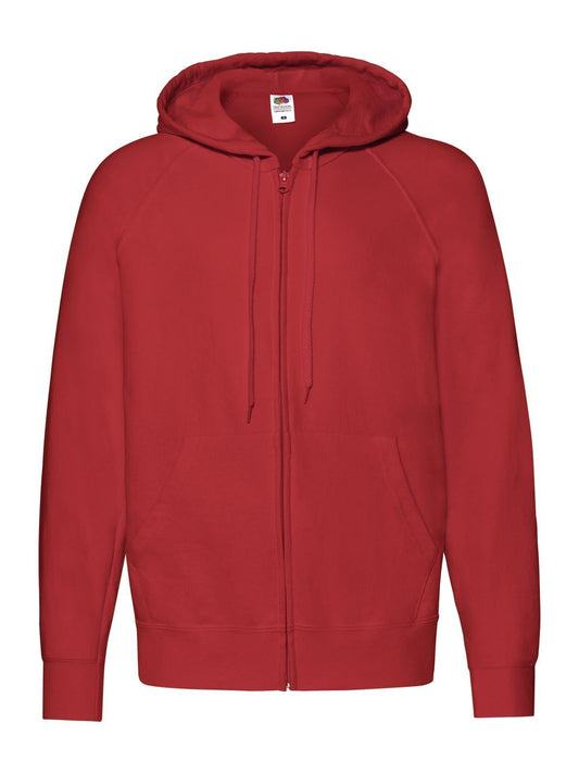 Lightweight Hooded Sweat Jacket Sweatshirt / Hoodie – Fruit of the Loom – Farbe Rot – individuell veredelbar