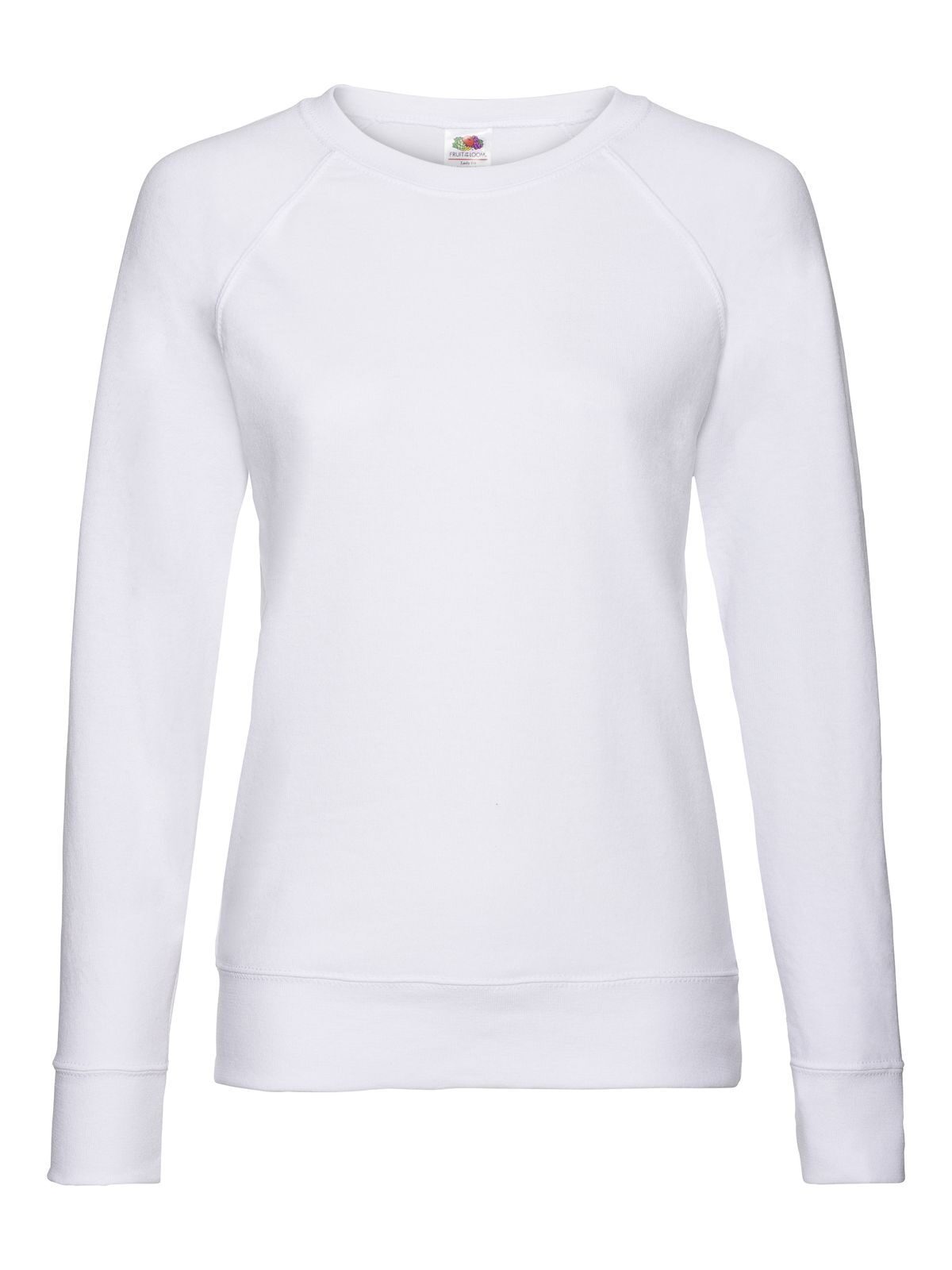 Lightweight Raglan Sweat Damen Sweatshirt / Hoodie – Fruit of the Loom – Farbe Weiß – individuell veredelbar