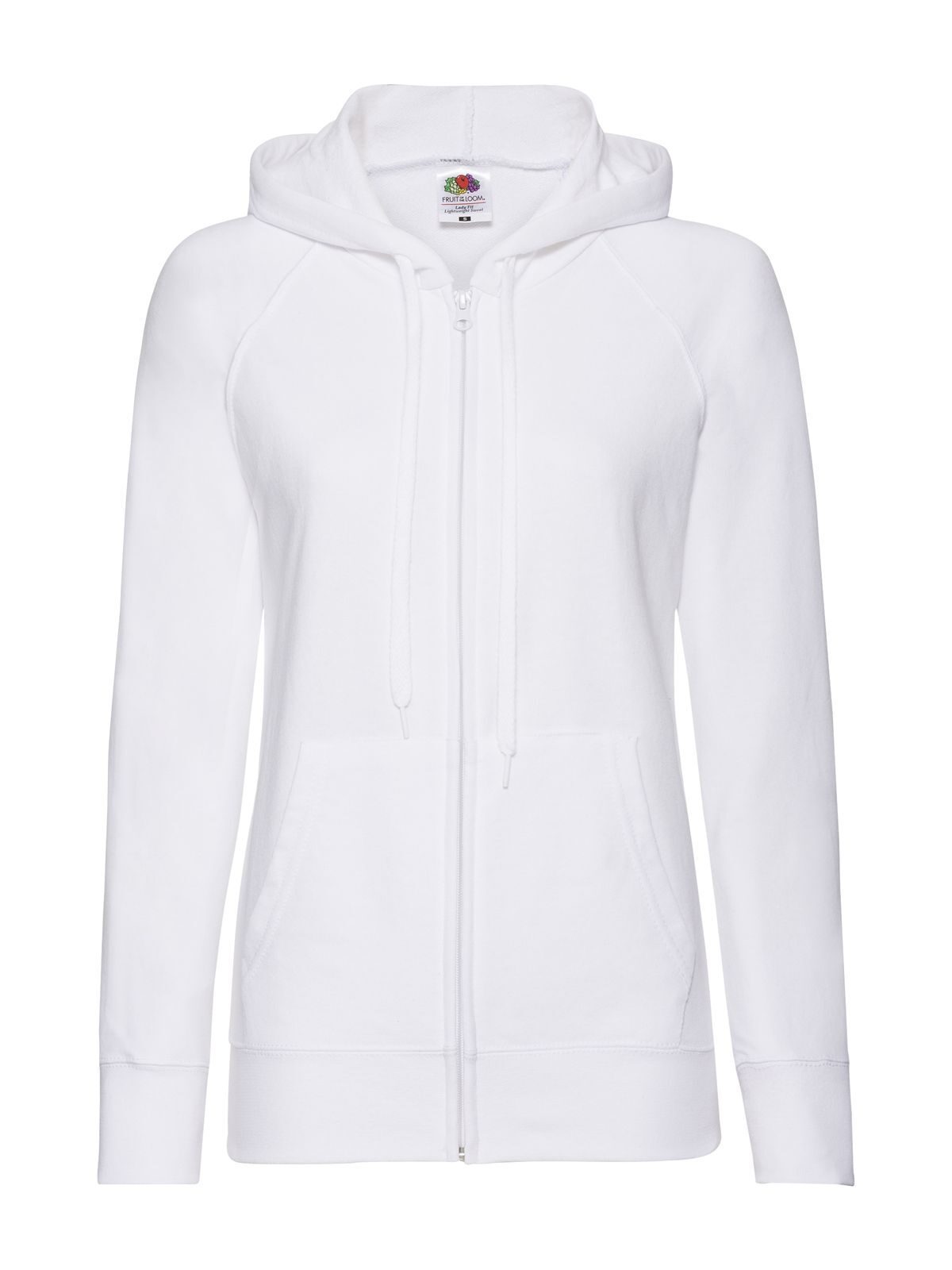 Lightweight Hooded Sweat Jacket Damen Sweatshirt / Hoodie – Fruit of the Loom – Farbe Weiß – individuell veredelbar