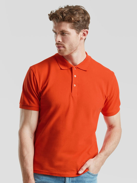 Iconic Polo Poloshirt – Fruit of the Loom – Farbe vintage heather green – individuell veredelbar