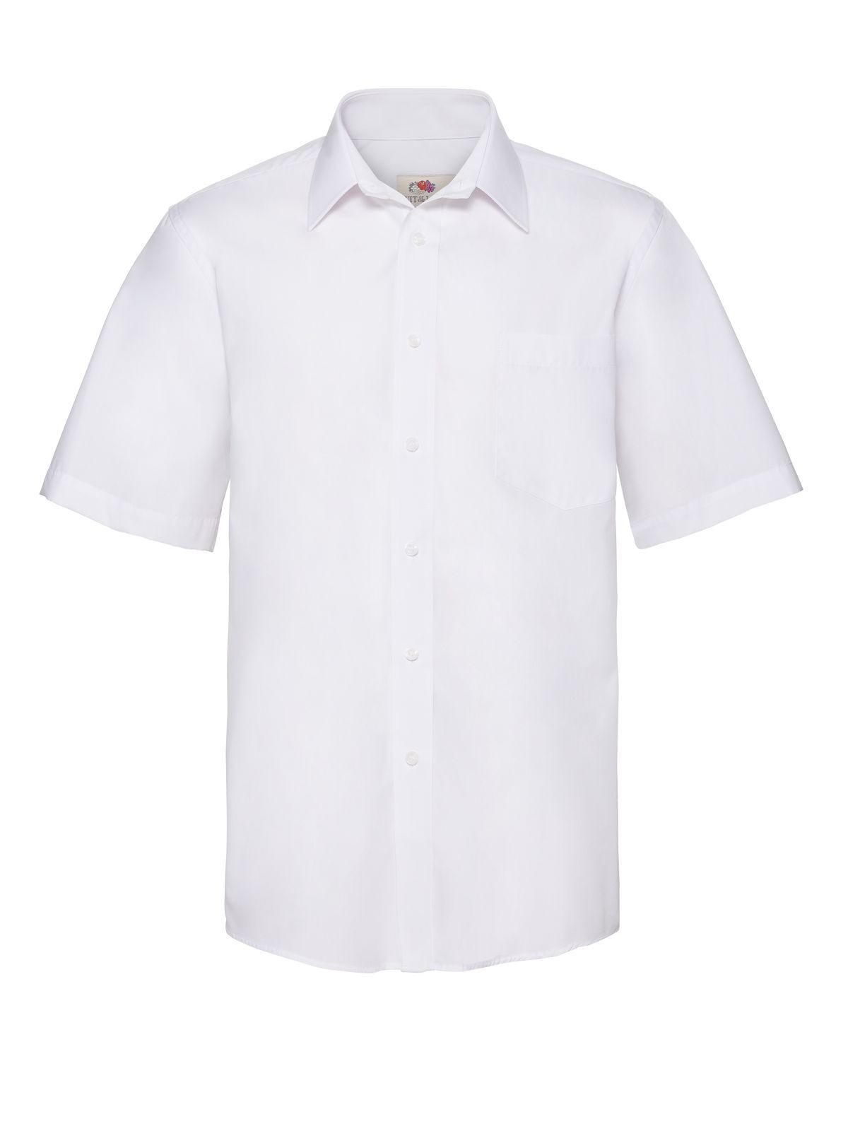 Poplin Shirt Short Sleeve Hemd / Bluse – Fruit of the Loom – Farbe Weiß – individuell veredelbar