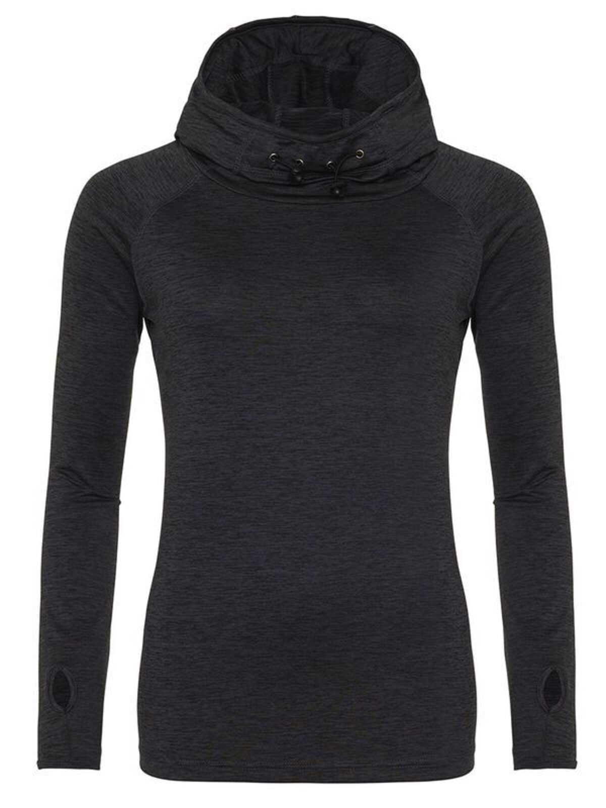 Girlie Cool Cowl Neck Top Damen Sweatshirt / Hoodie – Just Cool by AWDis – Farbe jet black – individuell veredelbar