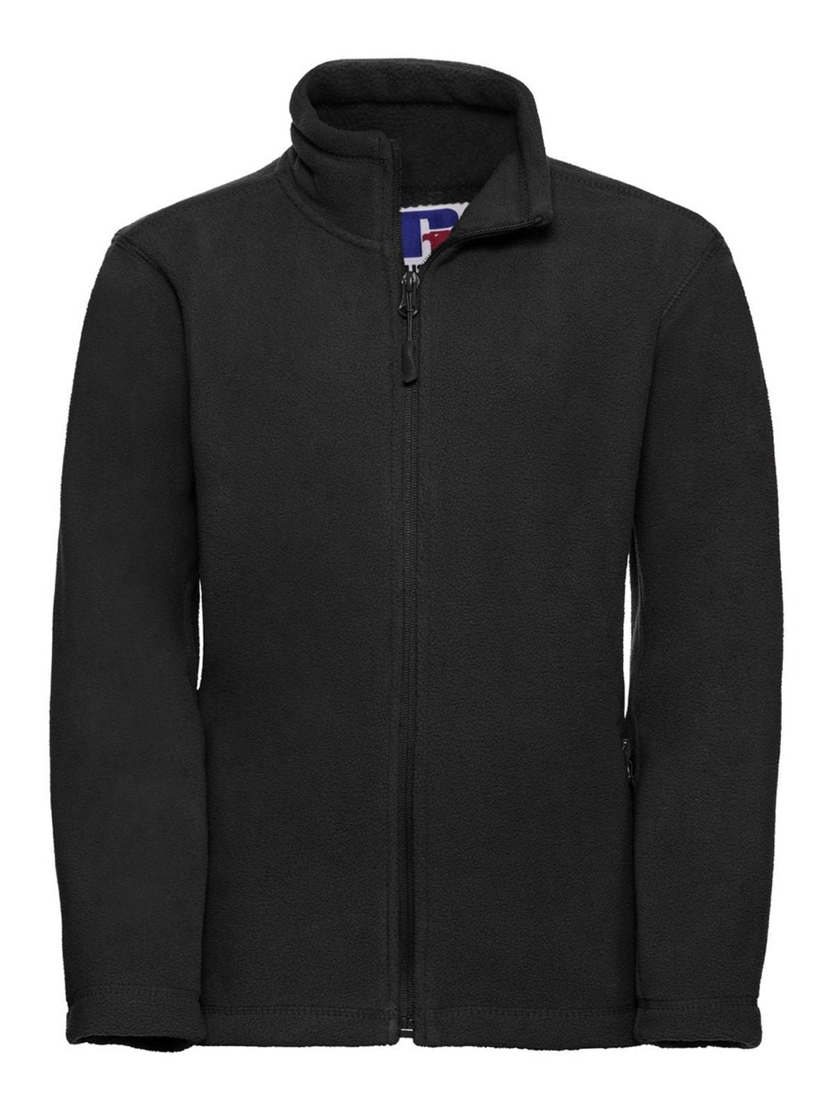 Full Zip Outdoor Fleece Kinder – Russell – Farbe Schwarz – individuell veredelbar