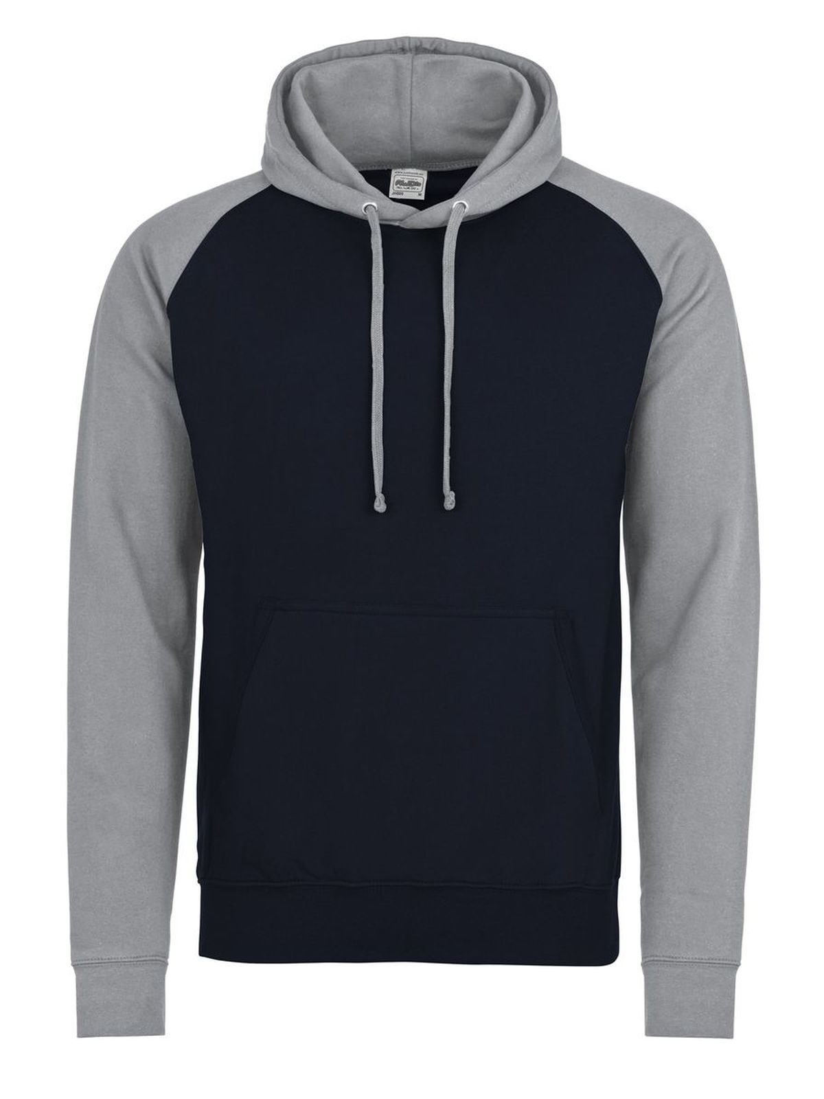 Baseball Hoodie Herren Sweatshirt / Hoodie – Just Hoods by AWDis – Farbe oxford navy/heather grey – individuell veredelbar