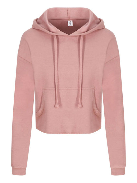 Girlie Cropped Hoodie Damen Sweatshirt / Hoodie – Just Hoods by AWDis – Farbe dusty pink – individuell veredelbar