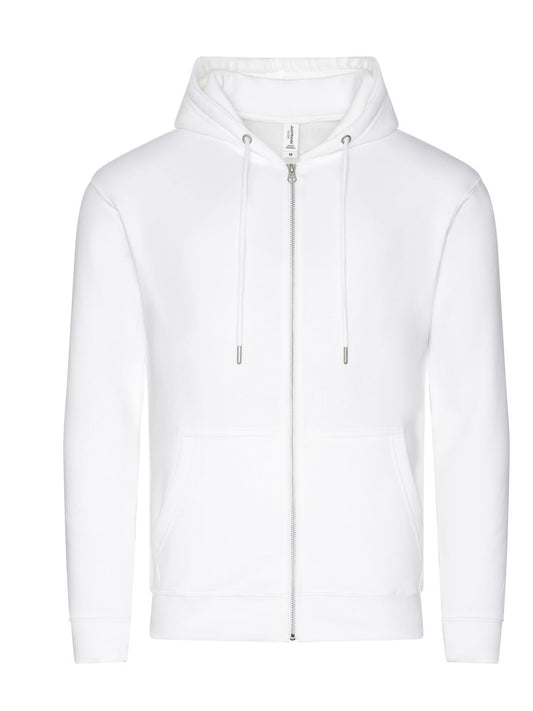 Organic Zoodie Herren Sweatshirt / Hoodie – Just Hoods by AWDis – Farbe arctic white – individuell veredelbar