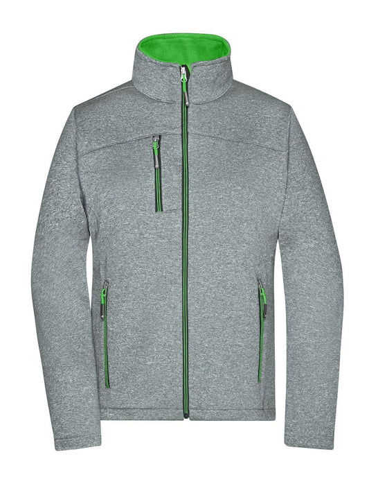 Ladies' Softshell Jacket Damen – Daiber – Farbe dark-melange/green – individuell veredelbar