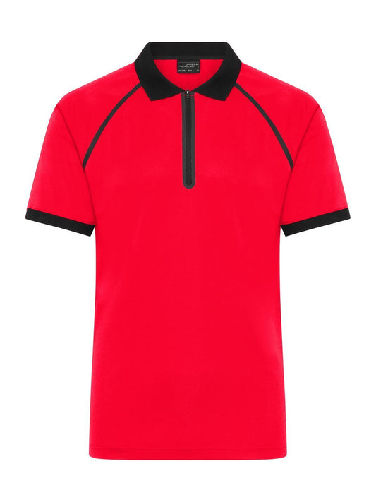 Zip-Polo Herren Poloshirt – Daiber – Farbe light-red/black – individuell veredelbar