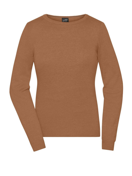 Ladies' Round-Neck Pullover Damen Strick / Weste – Daiber – Farbe camel – individuell veredelbar