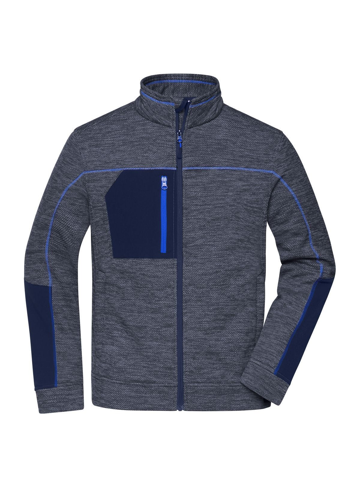 Structure Fleece Jacket Herren – Daiber – Farbe navy-melange/navy/royal – individuell veredelbar