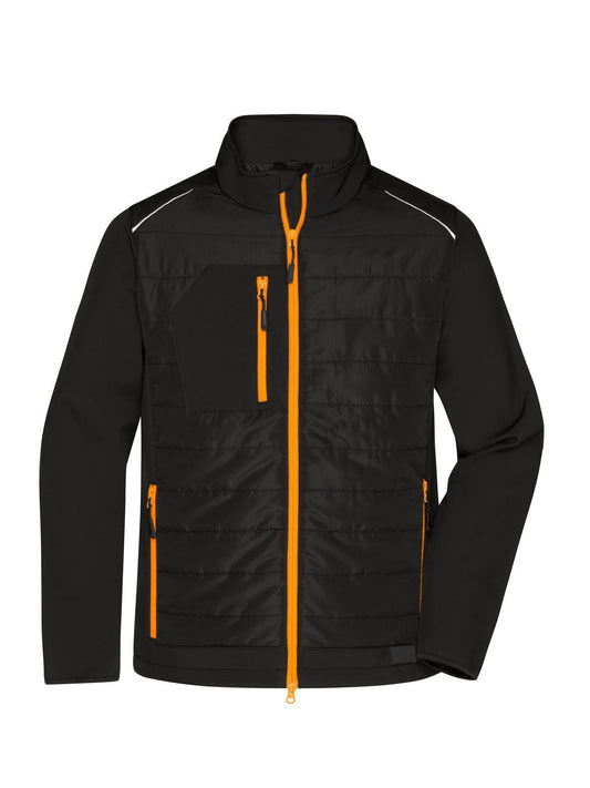 Hybrid Jacket Herren Softshell – Daiber – Farbe black/neon-orange – individuell veredelbar