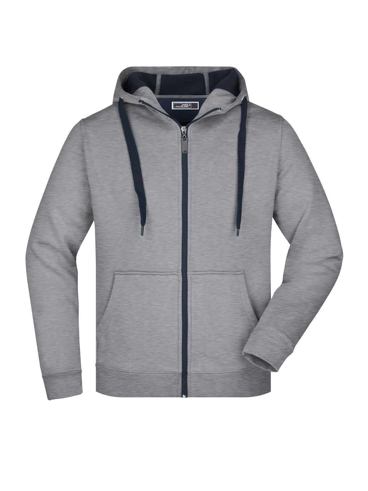 Doubleface Jacket Herren Sweatshirt / Hoodie – Daiber – Farbe sports-grey/navy – individuell veredelbar