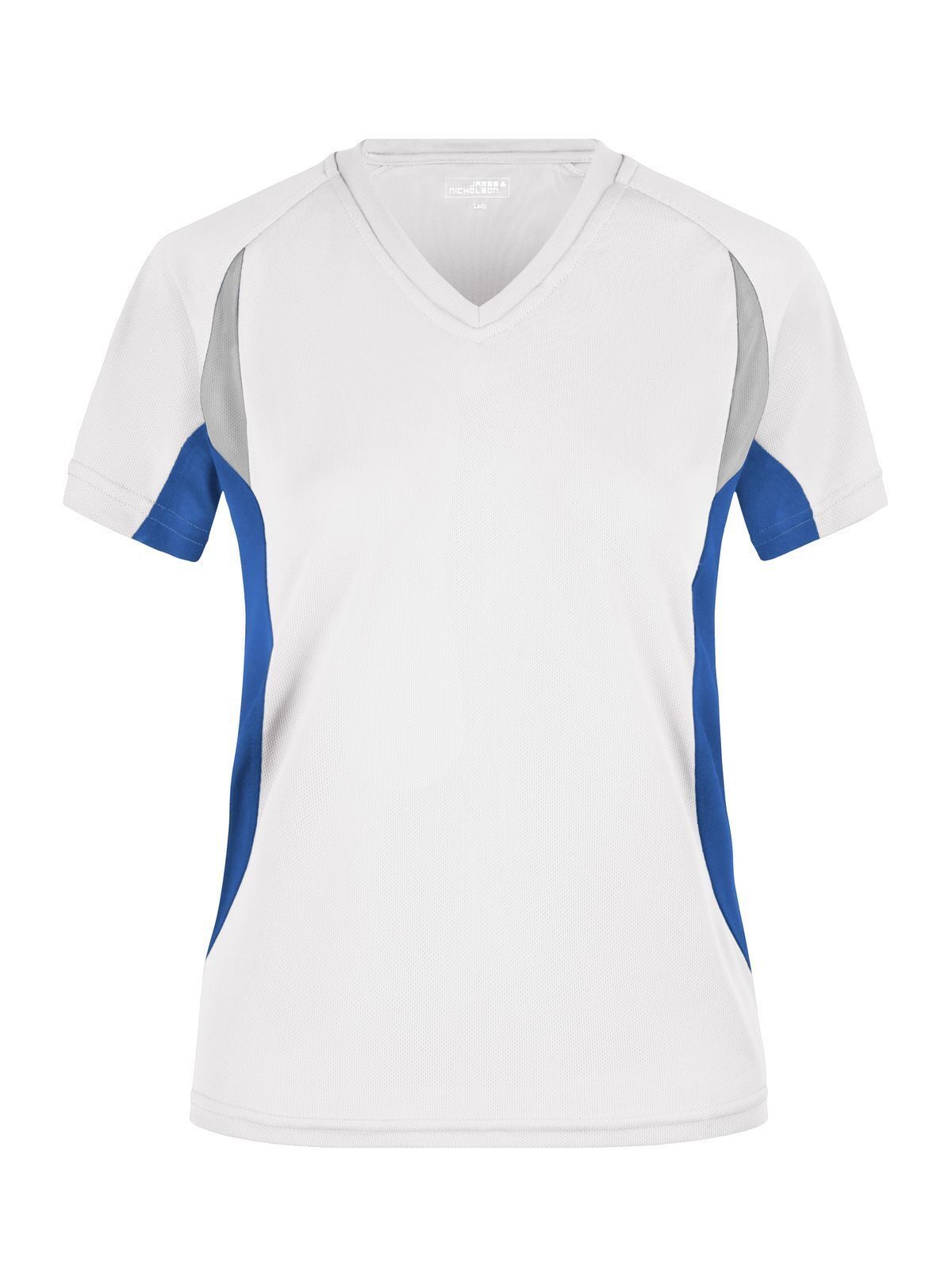 Ladies' Running-T Damen T-Shirt – Daiber – Farbe white/royal – individuell veredelbar