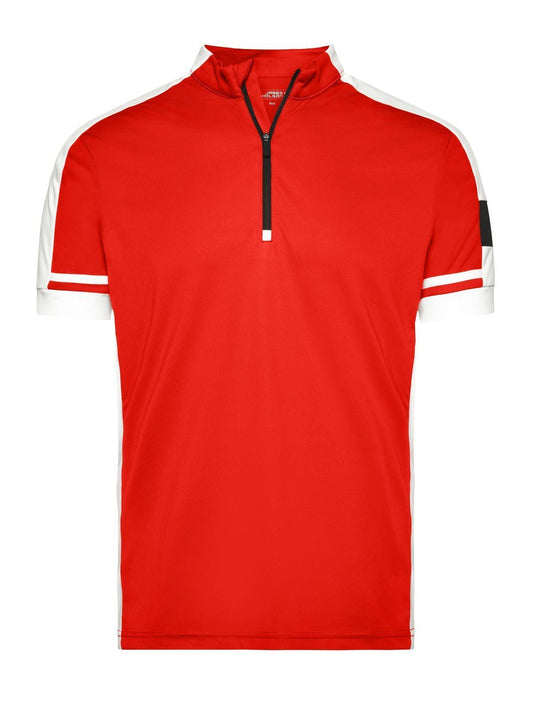 Bike-T Half Zip Herren T-Shirt – Daiber – Farbe Rot – individuell veredelbar