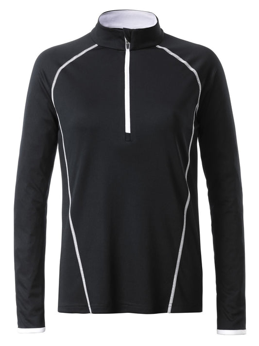 Ladies' Sports Longsleeve Damen T-Shirt – Daiber – Farbe black/white – individuell veredelbar