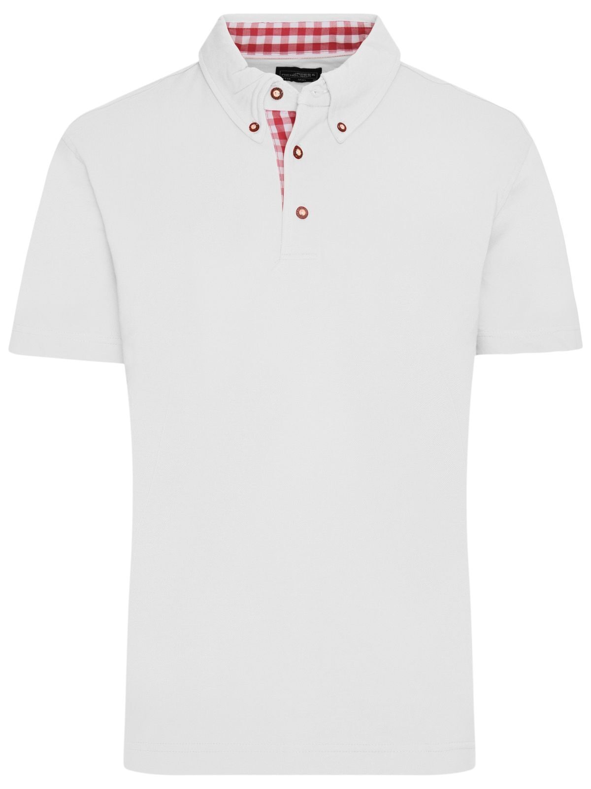 Traditional Polo Herren Poloshirt – Daiber – Farbe white/red-white – individuell veredelbar