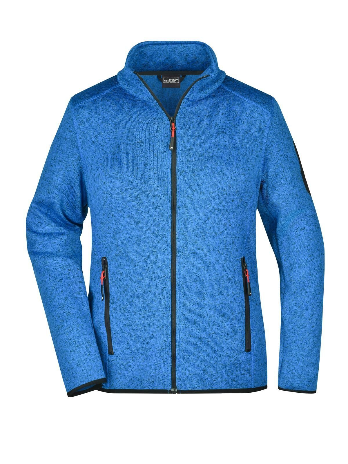 Ladies' Knitted Fleece Jacket Damen – Daiber – Farbe royal-melange/red – individuell veredelbar