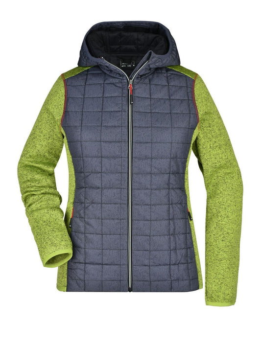 Ladies' Knitted Hybrid Jacket Damen – Daiber – Farbe kiwi-melange/anthracite-melang – individuell veredelbar